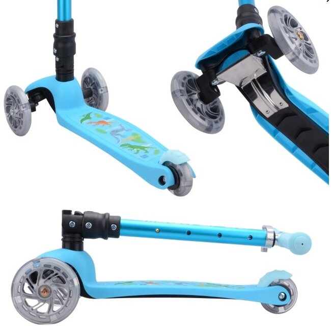 Boldcube Teeny Fold Driewiel Step Dinosaurus Blauw