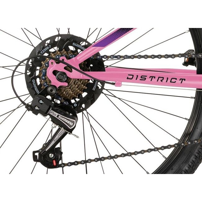 MBM Meisjes Mountainbike 24 Inch 7 Versnellingen District Fuchsia