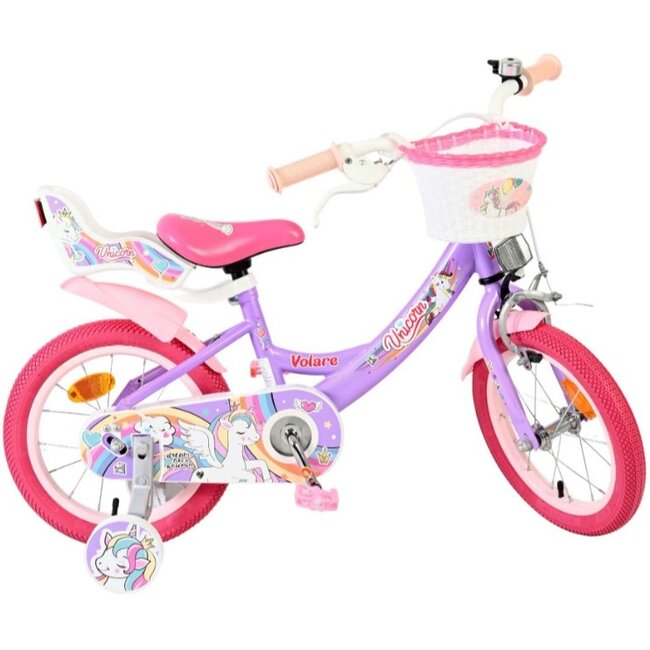 Meisjesfiets 14 Inch Volare Unicorn Paars 61479