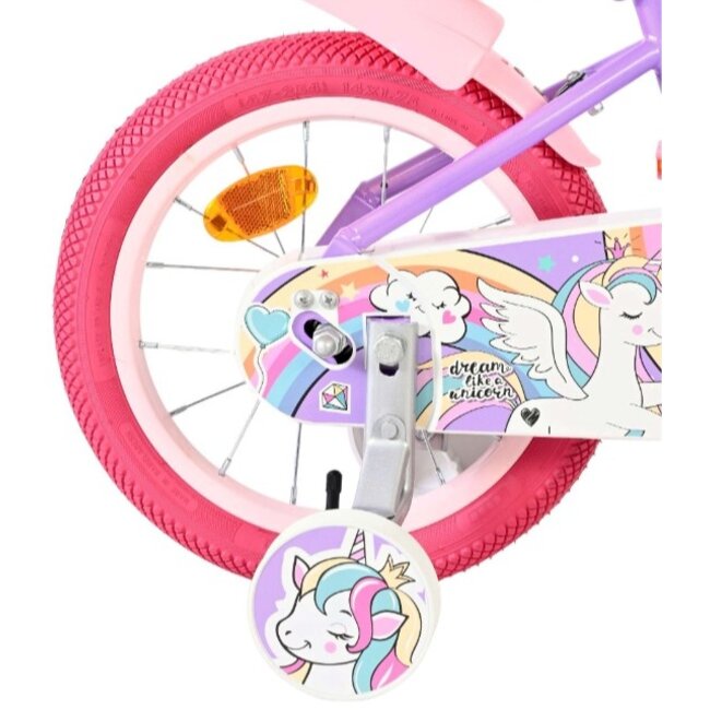 Meisjesfiets 14 Inch Volare Unicorn Paars 61479