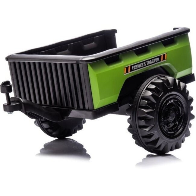 Elektrische KInder Tractor Met Aanhangwagen Groen