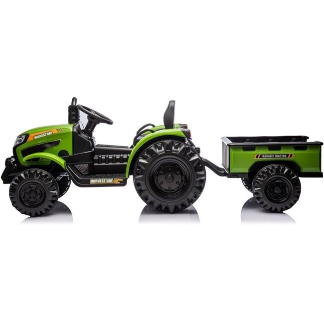 Elektrische KInder Tractor Met Aanhangwagen Groen