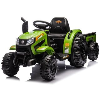 Elektrische KInder Tractor Met Aanhangwagen Groen