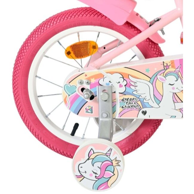 Meisjesfiets 14 Inch Volare Unicorn Roze 61470
