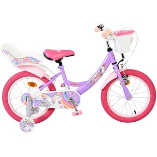 Volare Kinderfietsen Meisjesfiets 16 Inch Volare Unicorn Paars 61685