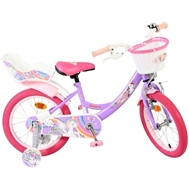 Meisjesfiets 16 Inch Volare Unicorn Paars 61685