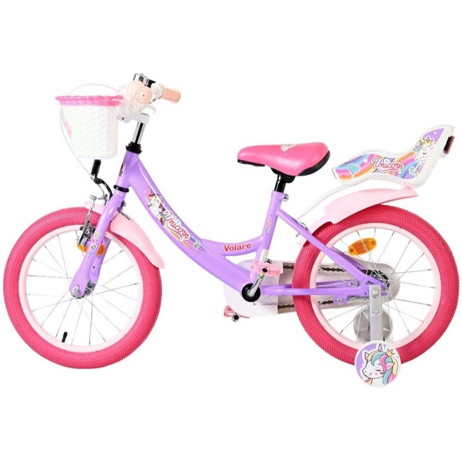 Meisjesfiets 16 Inch Volare Unicorn Paars 61685
