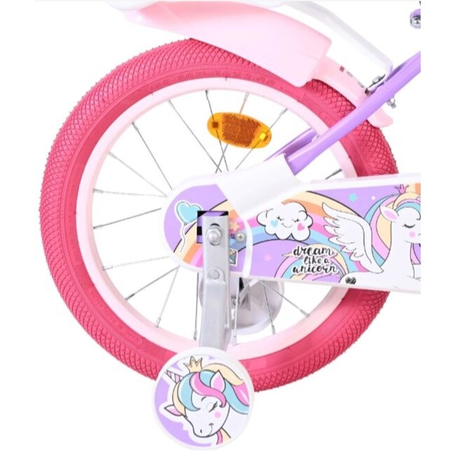 Meisjesfiets 16 Inch Volare Unicorn Paars 61685