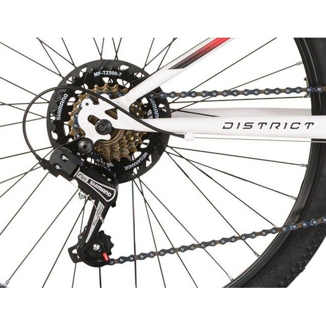 Meisjes Mountainbike 24 Inch MBM District Wit Rood