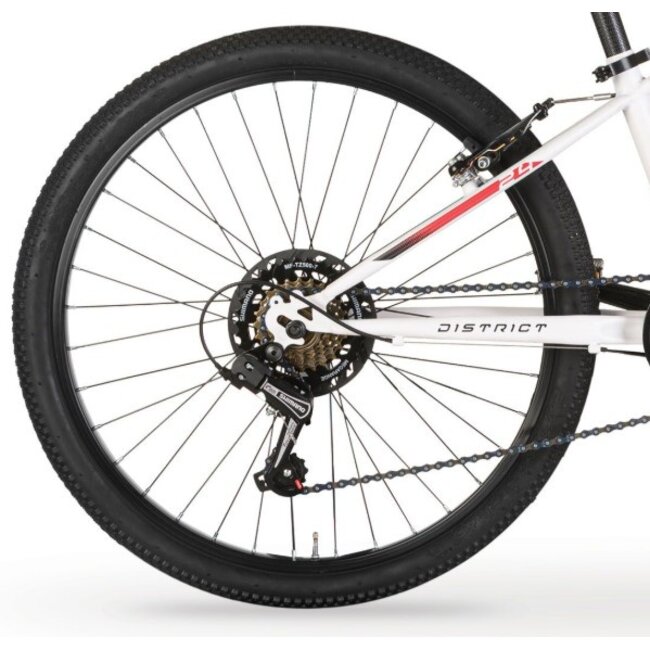 Meisjes Mountainbike 24 Inch MBM District Wit Rood