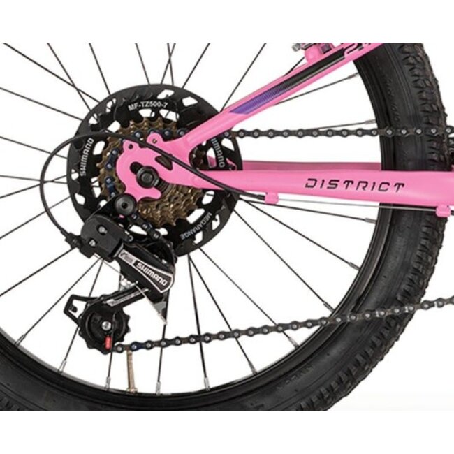Meisjes Mountainbike 20 Inch MBM District 7V Fuchsia