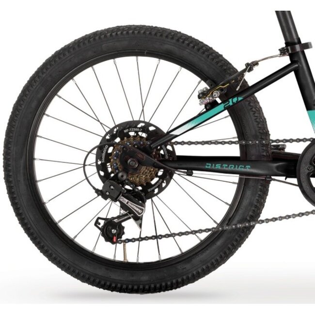 Meisjes Mountainbike 20 Inch MBM District 7V Zwart Turquoise