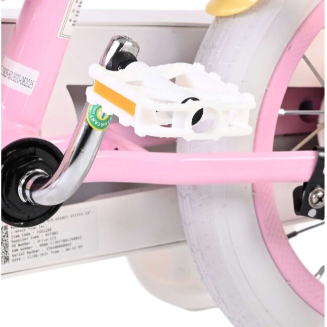 Meisjesfiets 12 Inch Disney Stitch Roze 20528