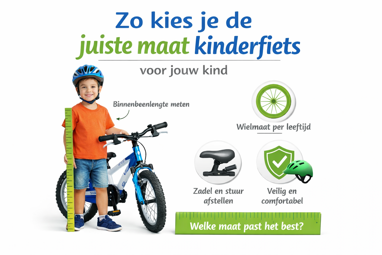 Zo kiest u de juiste maat kinderfiets voor uw kind