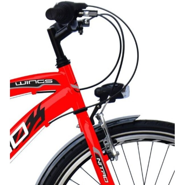Jongensfiets 24 Inch Wings Nitro Rood