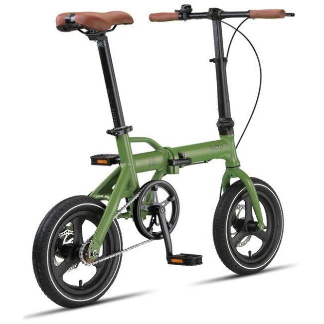 Vouwfiets 14 Inch Pacto Fourteen Ultralicht Army Groen - Showroom Model