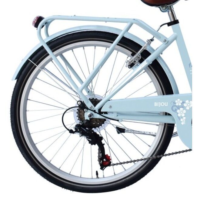 Meisjesfiets 24 Inch Bijou 6V Pastel Blauw