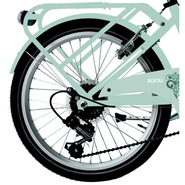 Meisjesfiets 26 Inch Bijou 6V Turquoise