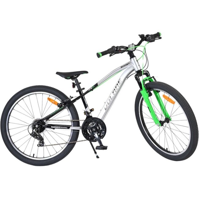Jongens Mountainbike 24 Inch Volare Boost Zilver Groen 62476