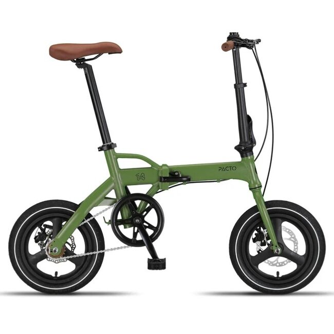 Vouwfiets 14 Inch Pacto Fourteen Ultralicht Army Groen