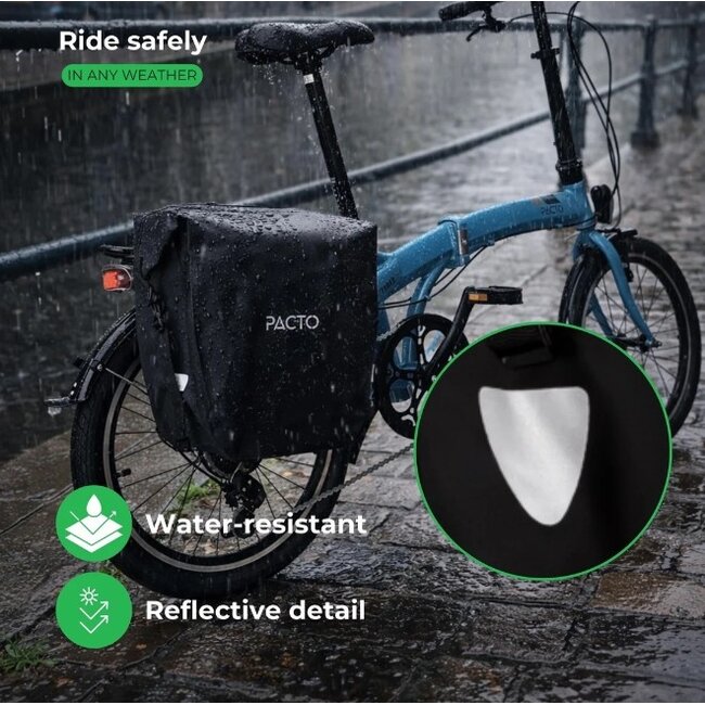 Fietstas Pacto Enkel - Waterdicht - Zwart met Haken