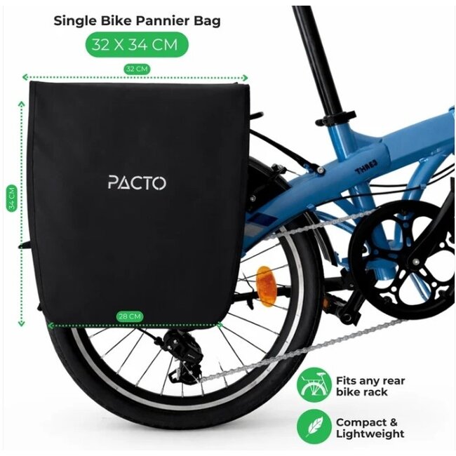 Fietstas Pacto Enkel - Waterdicht - Zwart met Haken