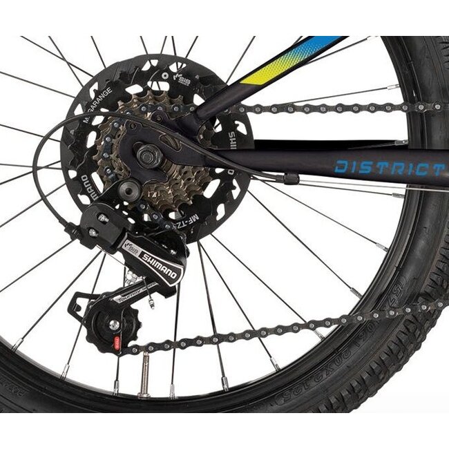 Jongens Mountainbike 20 Inch MBM District 7V Zwart Blauw