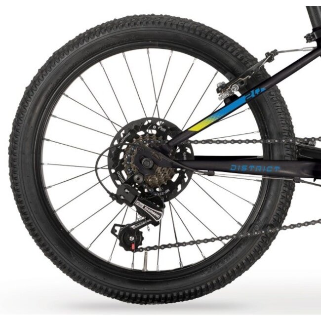 Jongens Mountainbike 20 Inch MBM District 7V Zwart Blauw