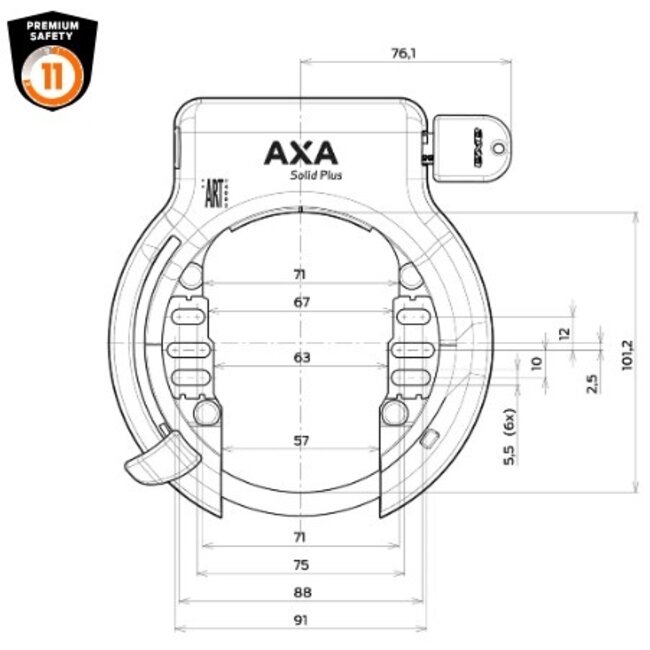 Ringslot AXA Solid Plus ART 2 Plug-in 57 mm