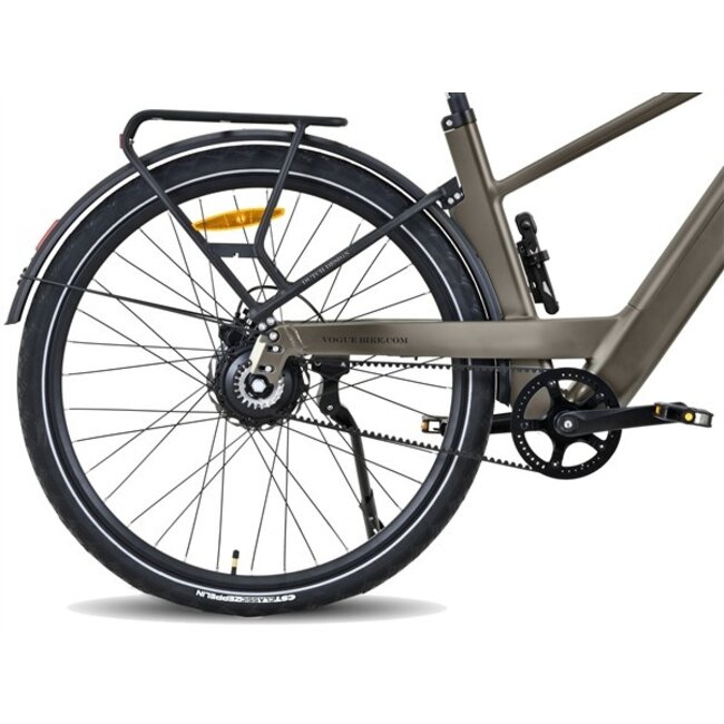 Elektrische Heren Fiets 28 Inch Vogue Nova Mat Grijs Bruin