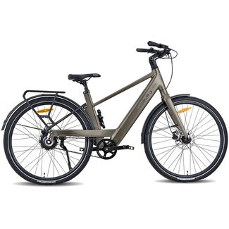 Vogue Elektrische Fietsen Elektrische Heren Fiets 28 Inch Vogue Nova Mat Grijs Bruin