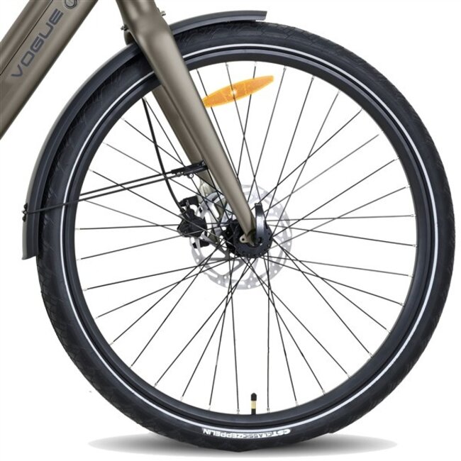 Elektrische Heren Fiets 28 Inch Vogue Nova Mat Grijs Bruin