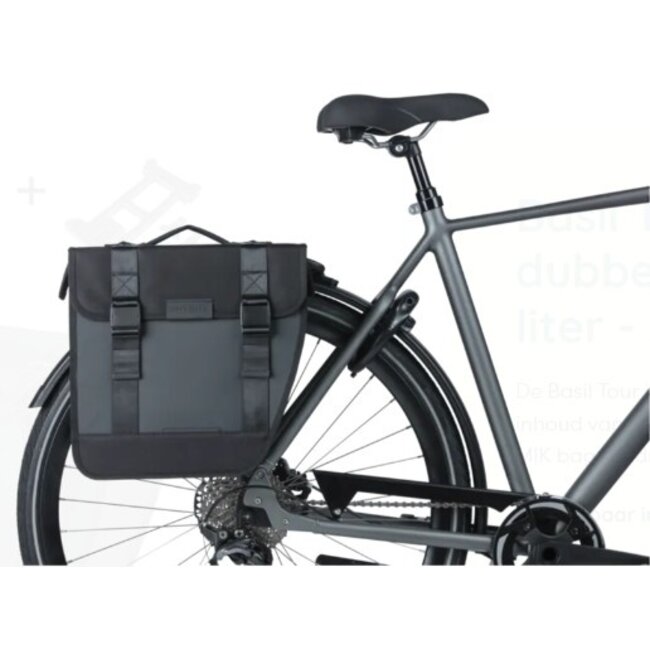 Fietstas Basil Dubbel Tour MIK Waterproof 28 L Zwart