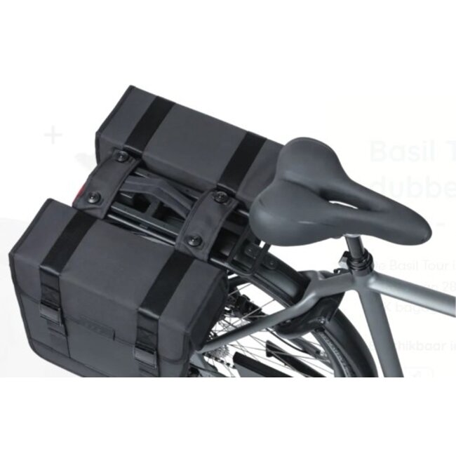 Fietstas Basil Dubbel Tour MIK Waterproof 28 L Zwart