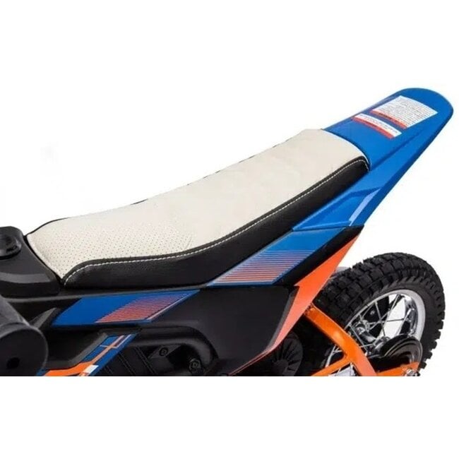 Elektrische Kindermotor Crossmotor 24 Volt Blauw Oranje - Showroom Model