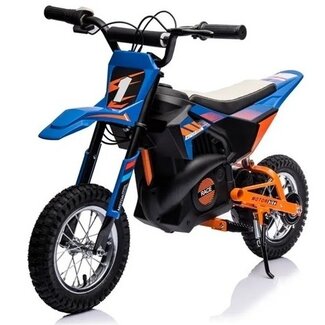 Elektrische Kindermotor Crossmotor 24 Volt Blauw Oranje - Showroom