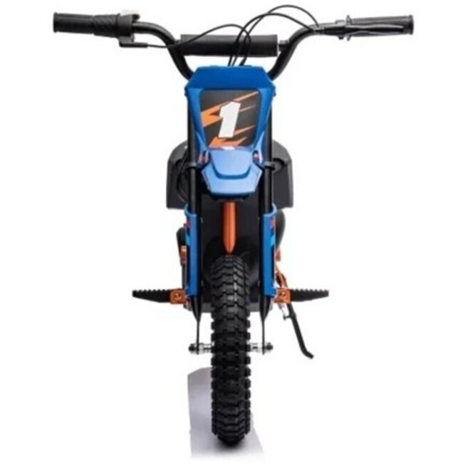 Elektrische Kindermotor Crossmotor 24 Volt Blauw Oranje - Showroom Model