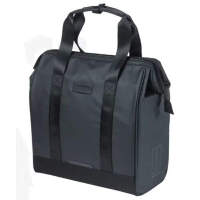 Fietstas Basil Shopper Grand Tarpaulin MIK Hooks 23L Zwart