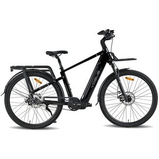 Vogue Elektrische Fietsen Elektrische Heren Fiets 28 Inch Vogue Milo Zwart