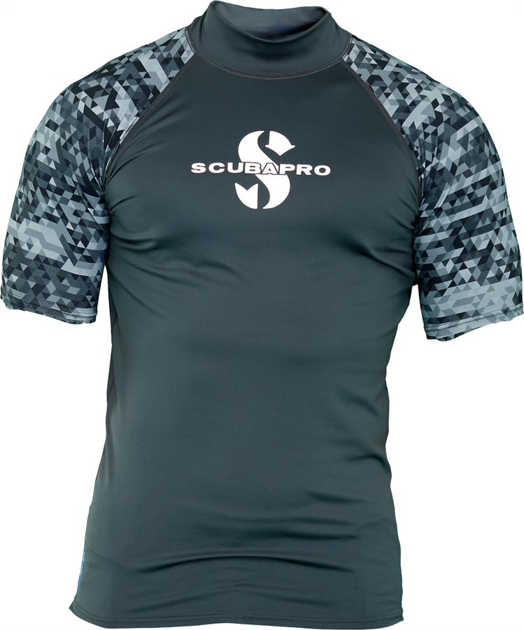 SCUBAPRO Graphite Rash Guard korte mouwen heren slim fit UV-shirt