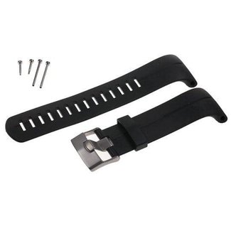 Suunto Armband-Set aus schwarzem Silikonarmband und silberfarbener Schließe für Suunto DX und D9tx
