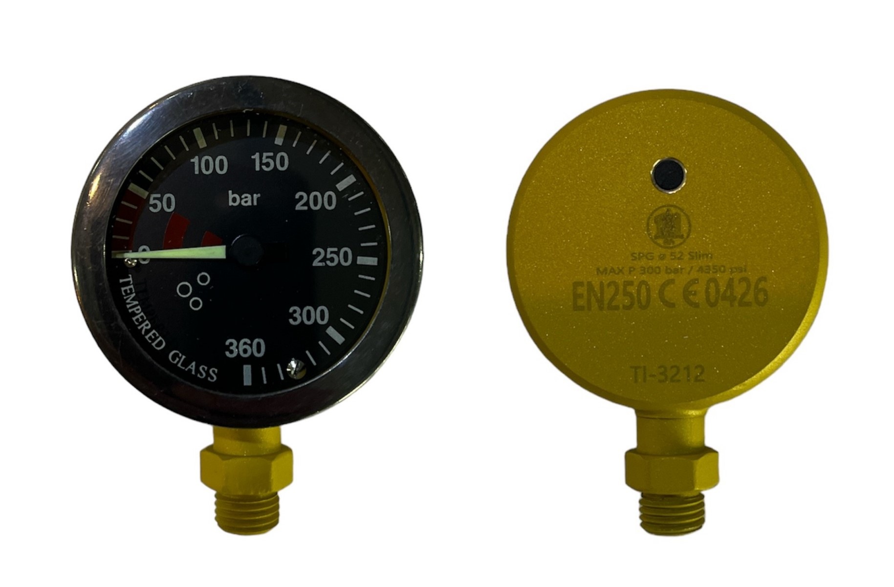Atlantis Tech Pressure Gauge 52mm PVD Black Dial 400 bar | Lucas Divestore