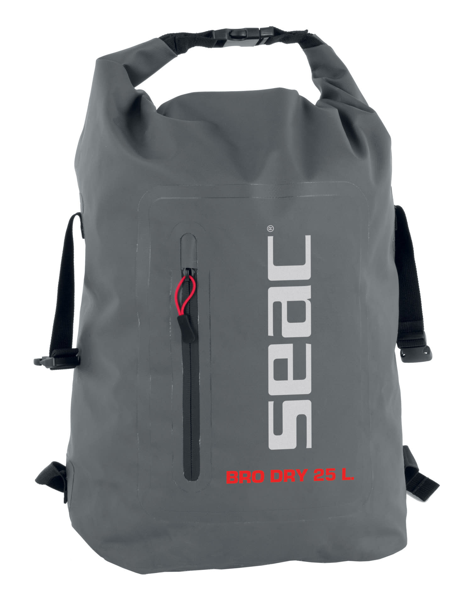 Sac à Dos Imperméable SEAC Bro Dry 25 Litres - 33x60x22 Cm, Gris, Pour Piscine, Plage, Voyages - Dos Respirant