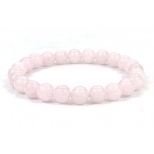 Rozenkwarts powerbead armband met kadozakje