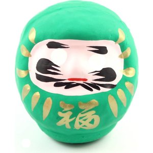 Groen daruma 8 cm - voor wensen op gebied van gezondheid