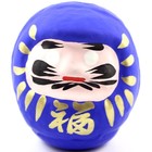 Blauwe daruma - Japanse wenspop 8 cm