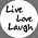 Mini Art Witte sticker live laugh love (5 stuks)