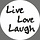 Mini Art Witte sticker Live Laugh Love (5 stuks) | eenbeetjegeluk.nl