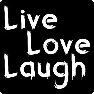 Mini Art Sticker Live Laugh Love zwart met witte letters 5 stickers | eenbeetjegeluk.nl
