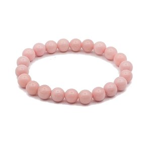 Roze opaal armband met kralen van 8 mm in kadozakje | eenbeetjegeluk.nl